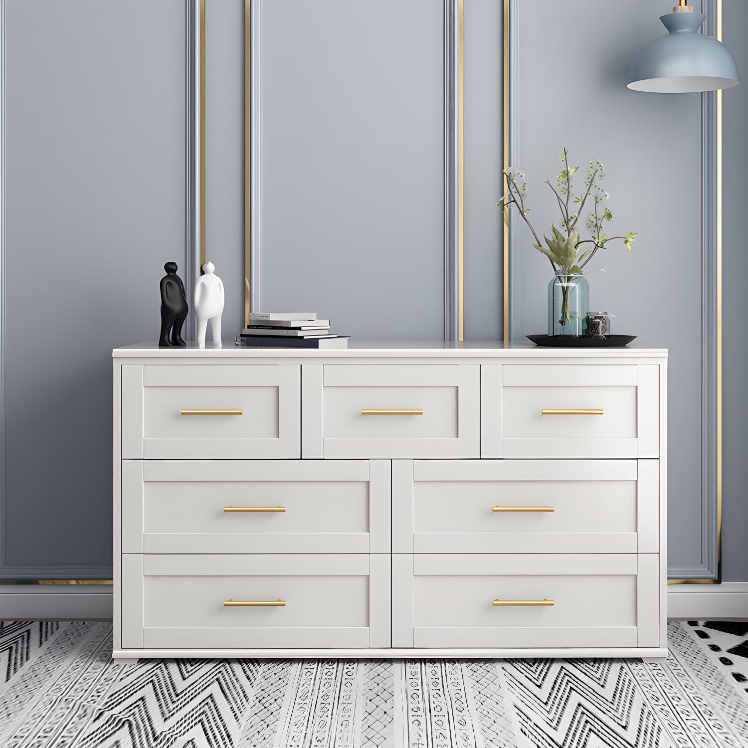 17.55-inch Width Solid Wood Storage Chest Classic Glam Storage Chest Dresser - image 4