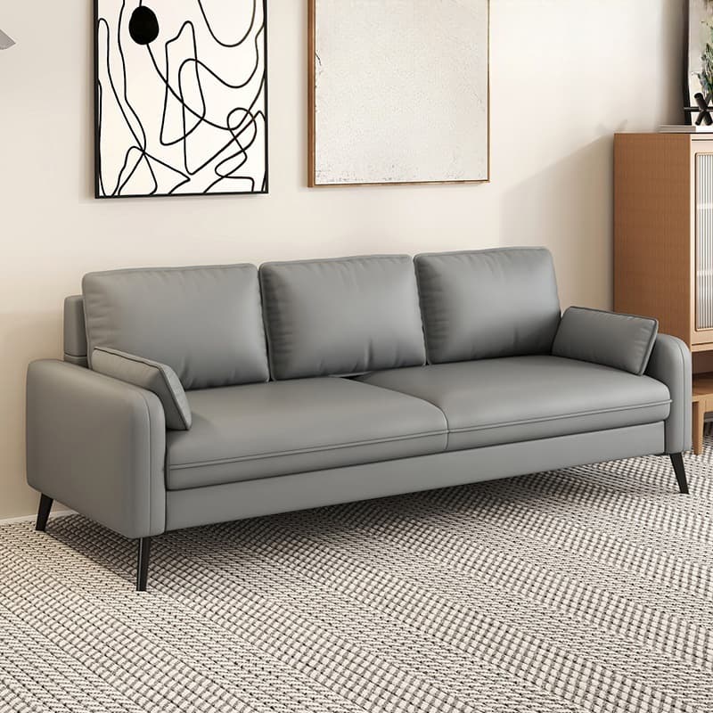 Simple Solid Color Blue/Grey/Orange Sofa with Pillow Back & Square Arm Living Spaces, Scratch Resistant - image 5