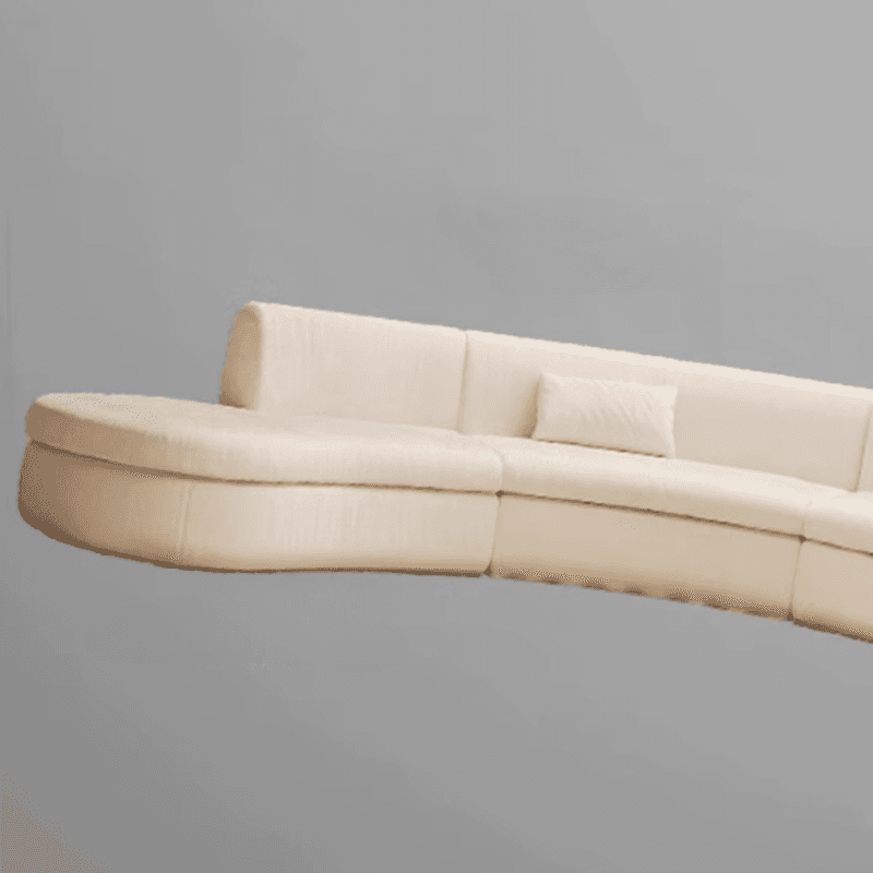 Natural Wood Bow Front Corner Sectional 7 Person/for 5/for 6 with Concealed Support - image 9