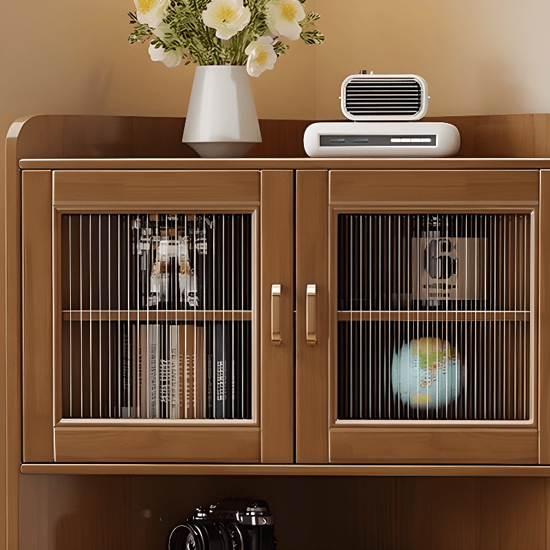 Independent Corner Utility Storage Cabinet in Cocoa/Gray/White with Grip Bars, 2 Exterior Shelves and 2 Cabinets/1 Cabinet in a Trendy Style, Glass-panel Door Included/Not Included - image 7