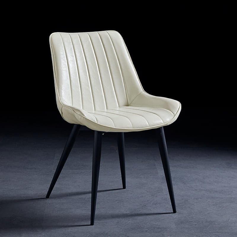 Outlined Faux Leather Upholstered Reliable Side Chair with Metal 4 Legs for Restaurant - image 9