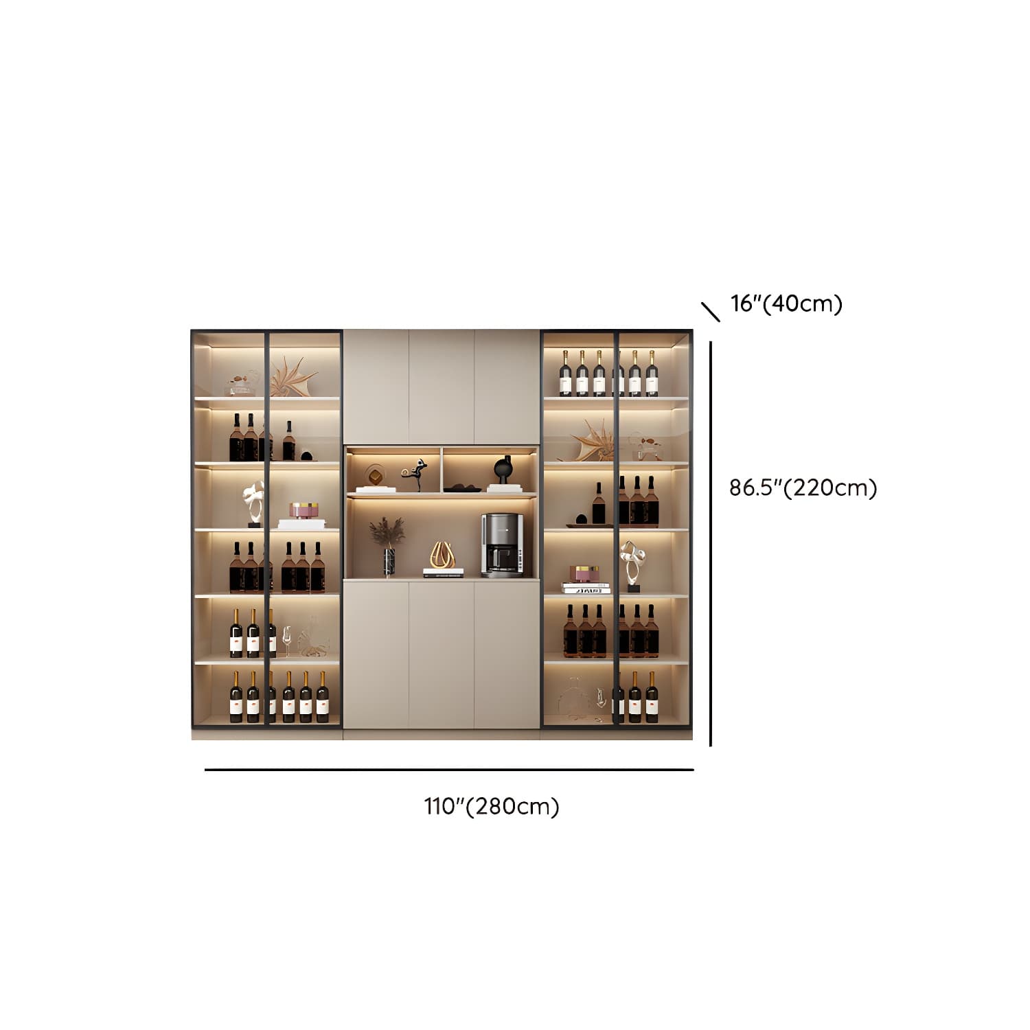 Modern Wood Cabinet with Glass Doors and Non-adjustable Shelves - image 23