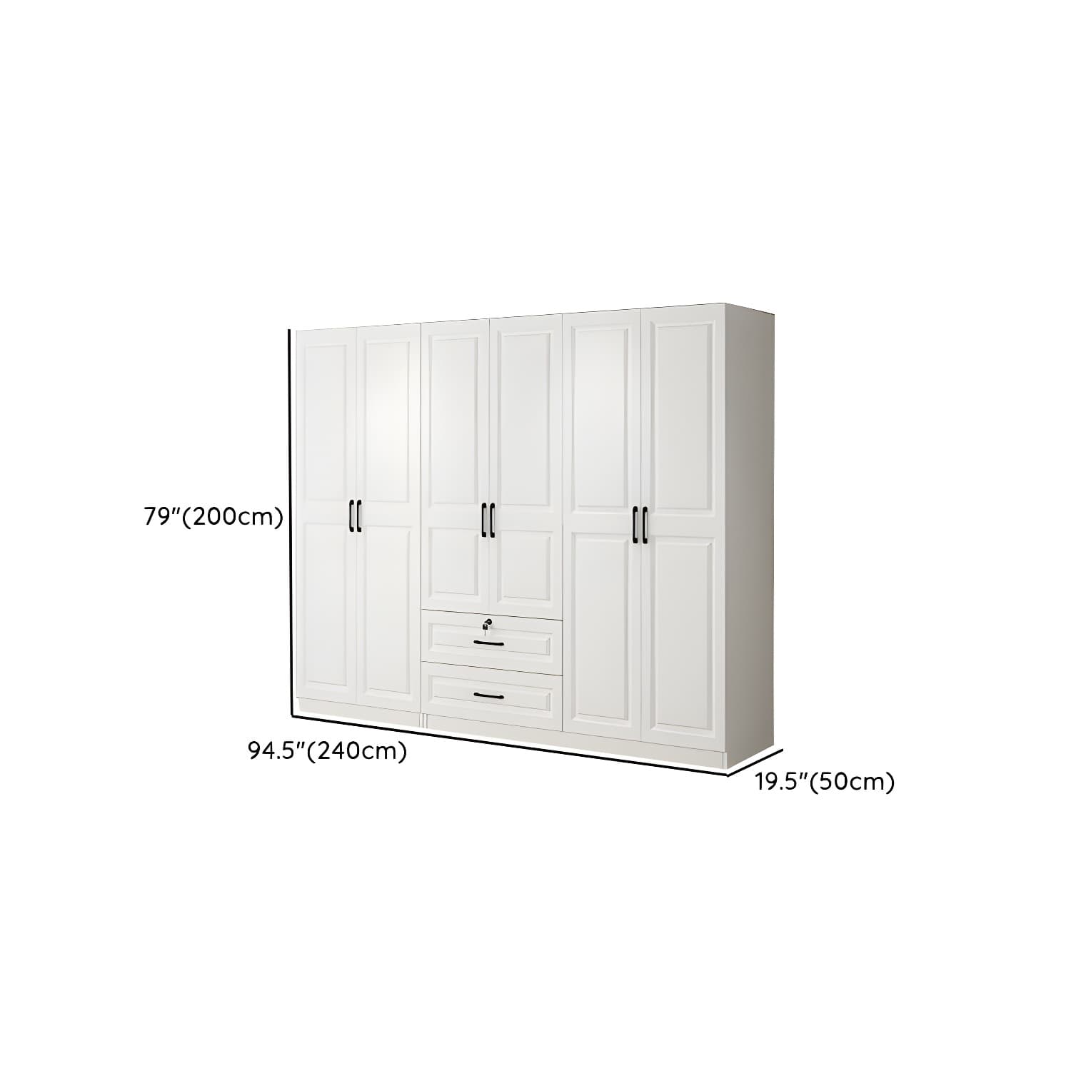 White Wood Wardrobe Armoire with Drawers, Shelves, and Clothing Rod - image 17