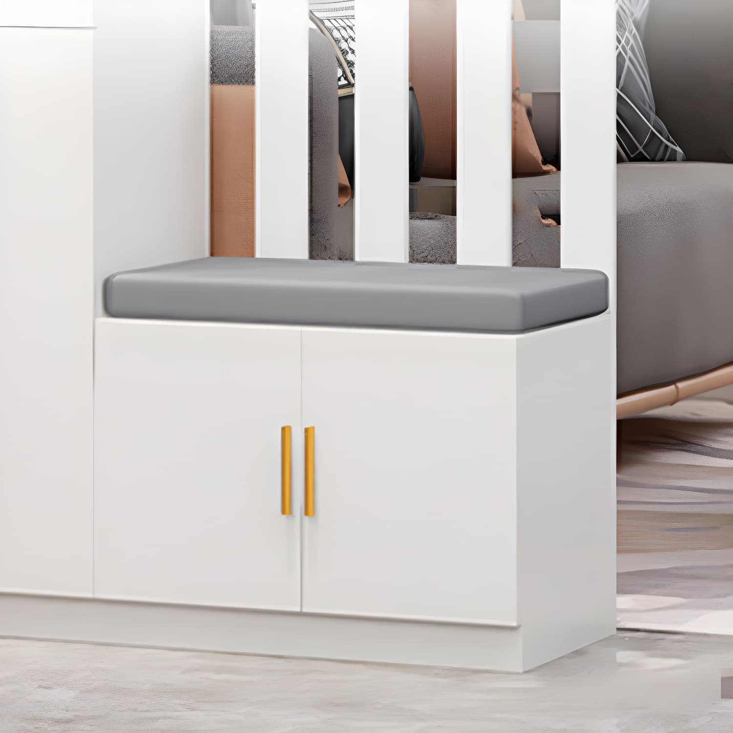 Contemporary Rectangle Wooden 11.81" Wide Accent Cabinet with Drawer - image 10