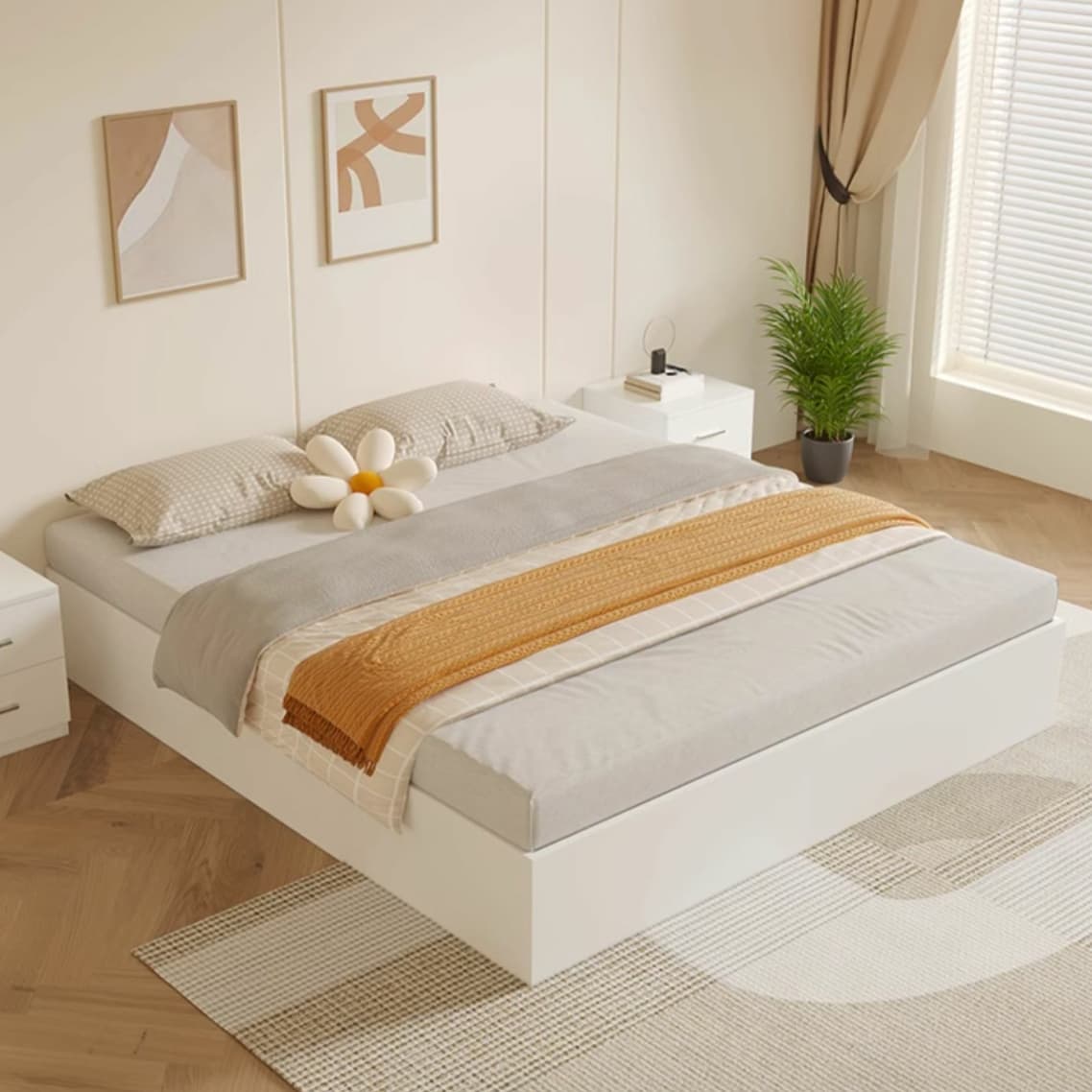 Modern Simple Style Bed Wood No Headboard for Living Room - image 6