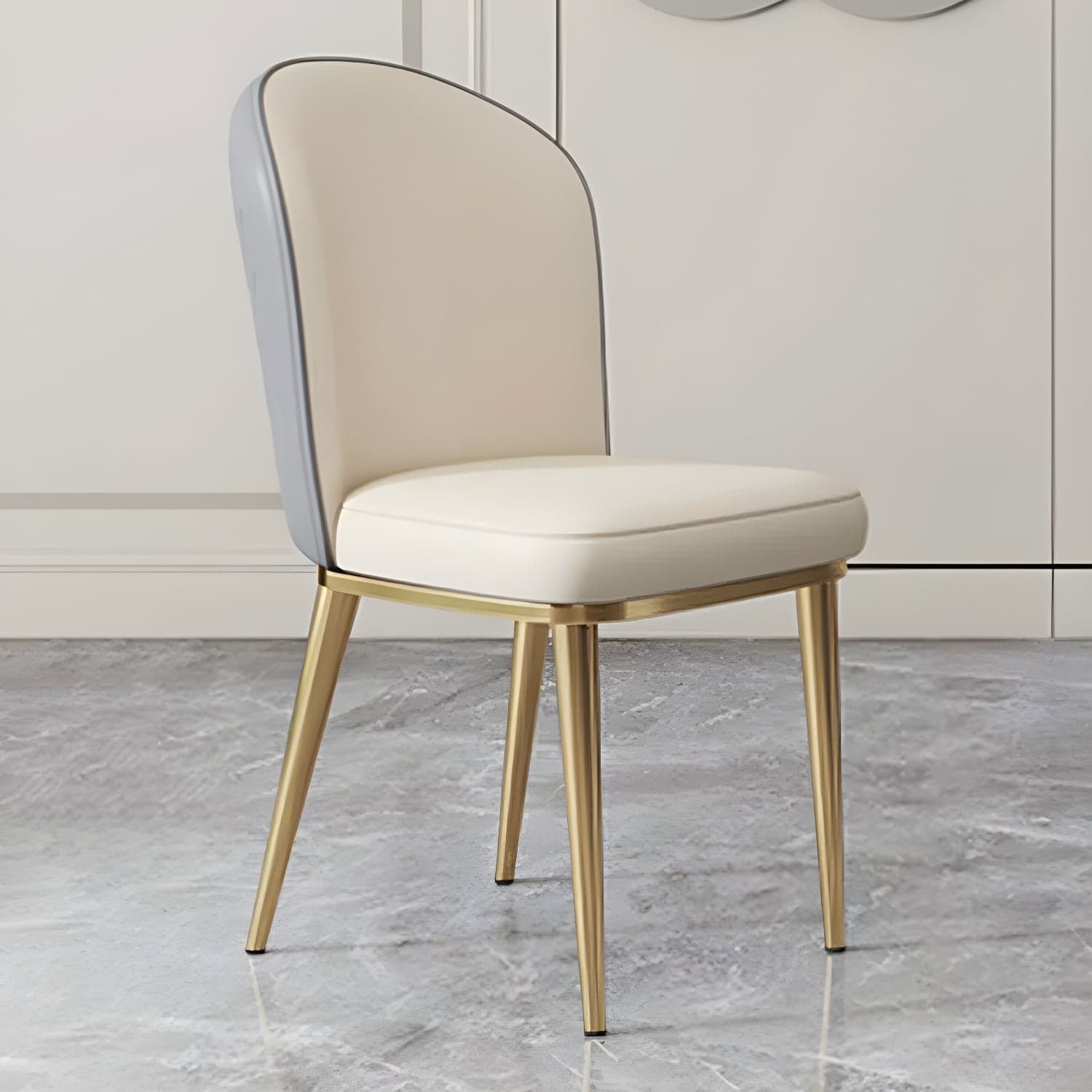 Gold Leg Glam Side Chair with Low Back and Upholstered Faux Leather in Polyurethane Material - image 9
