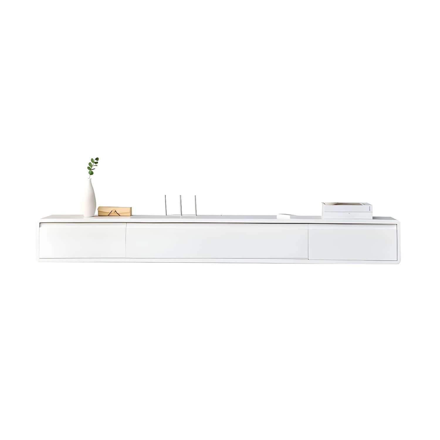 Wall-mounted TV Console Solid Wood TV Media Console with Drawers - image 15