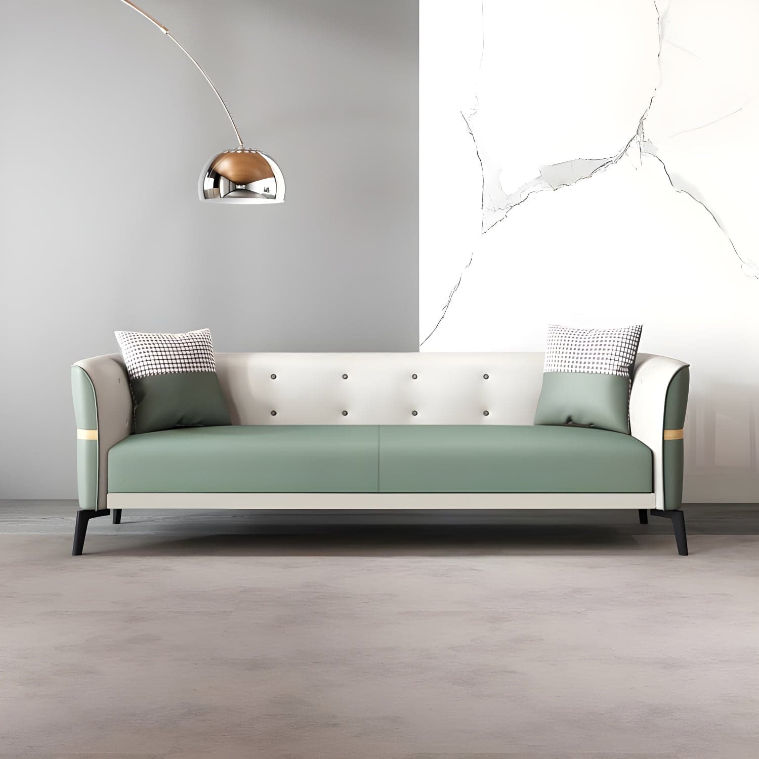 Modern Square Arm Standard Sofa Metal Legs Settee for Living Room - image 7