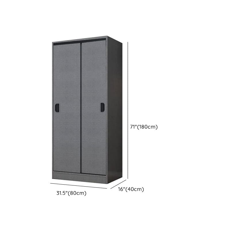 Dove Grey Modern Timber Wardrobe with Self-supporting Design, Soft Close Features, and Clothing Rod - image 6