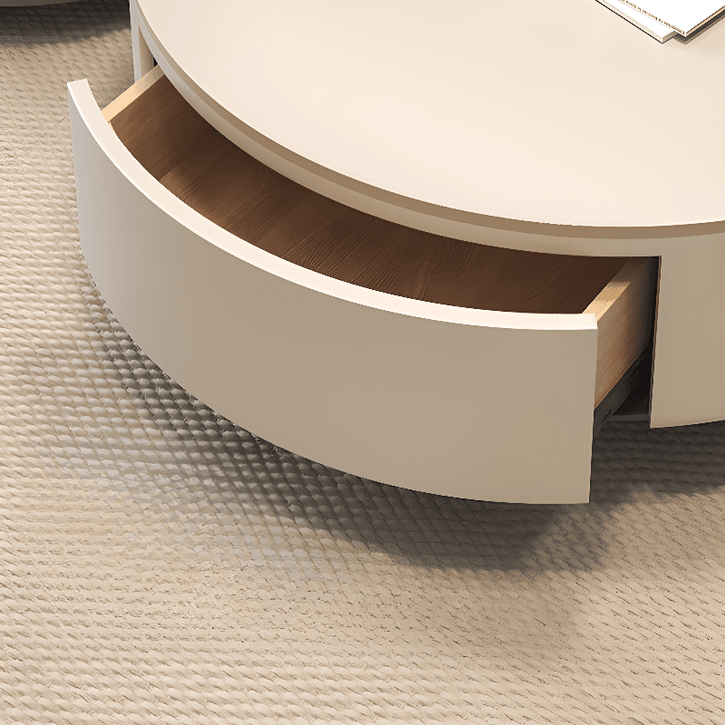 Rounded Coffee Table with 2 Drawers for Indoor Use in a Modern Style - image 6