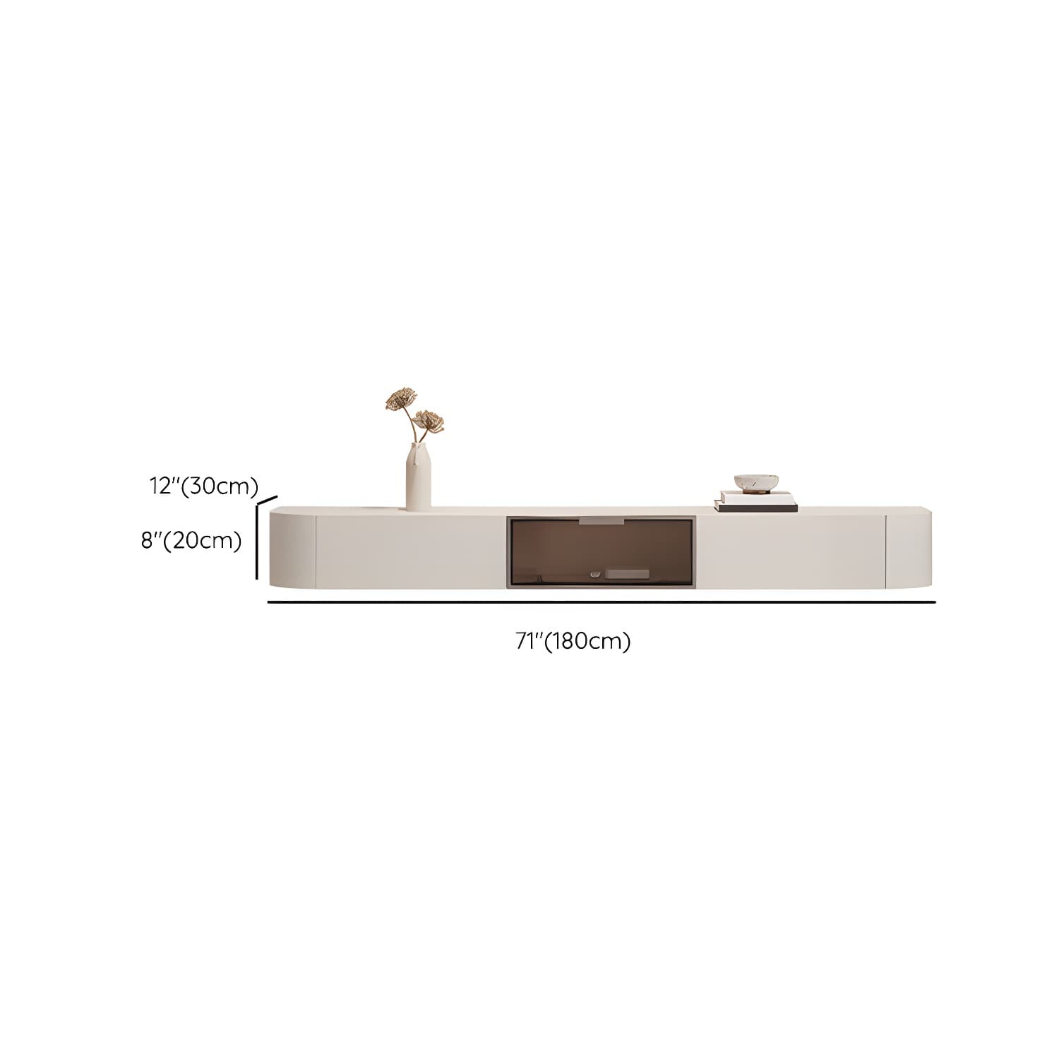 Contemporary Media Console Wall-mounted TV Stand Console with Drawers - image 14