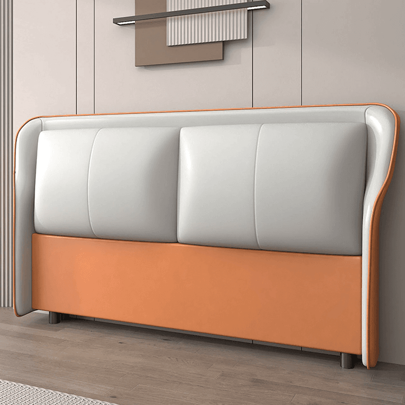 Trendy Wingback Headboard with No Distressing in Natural Wood, Rectangle Shape for Full/Queen Bed with Sponge Upholstery and Standard Height - image 6