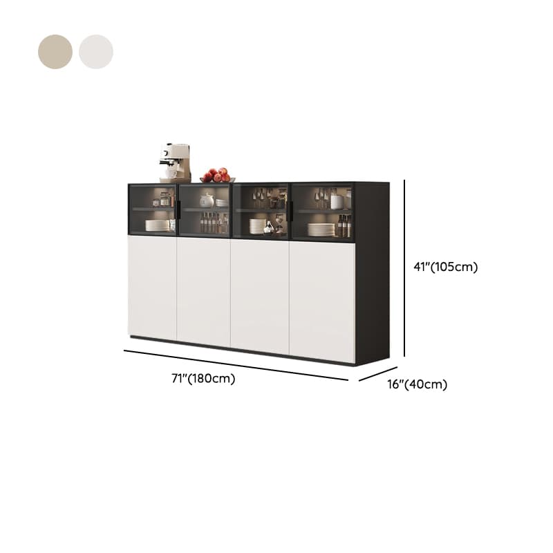 Modern Sideboard with Cupboard in Narrow/Standard/Wide Sizes, Larder Storage, Manufactured Wood Countertop, Glazed Door, and Alterable Shelf - image 14
