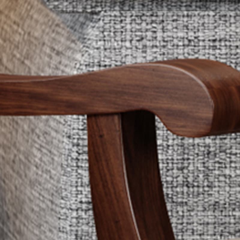 Stylish Modern Upholstered Rocking Chair with Brown Wood Legs and Track Arms - image 20