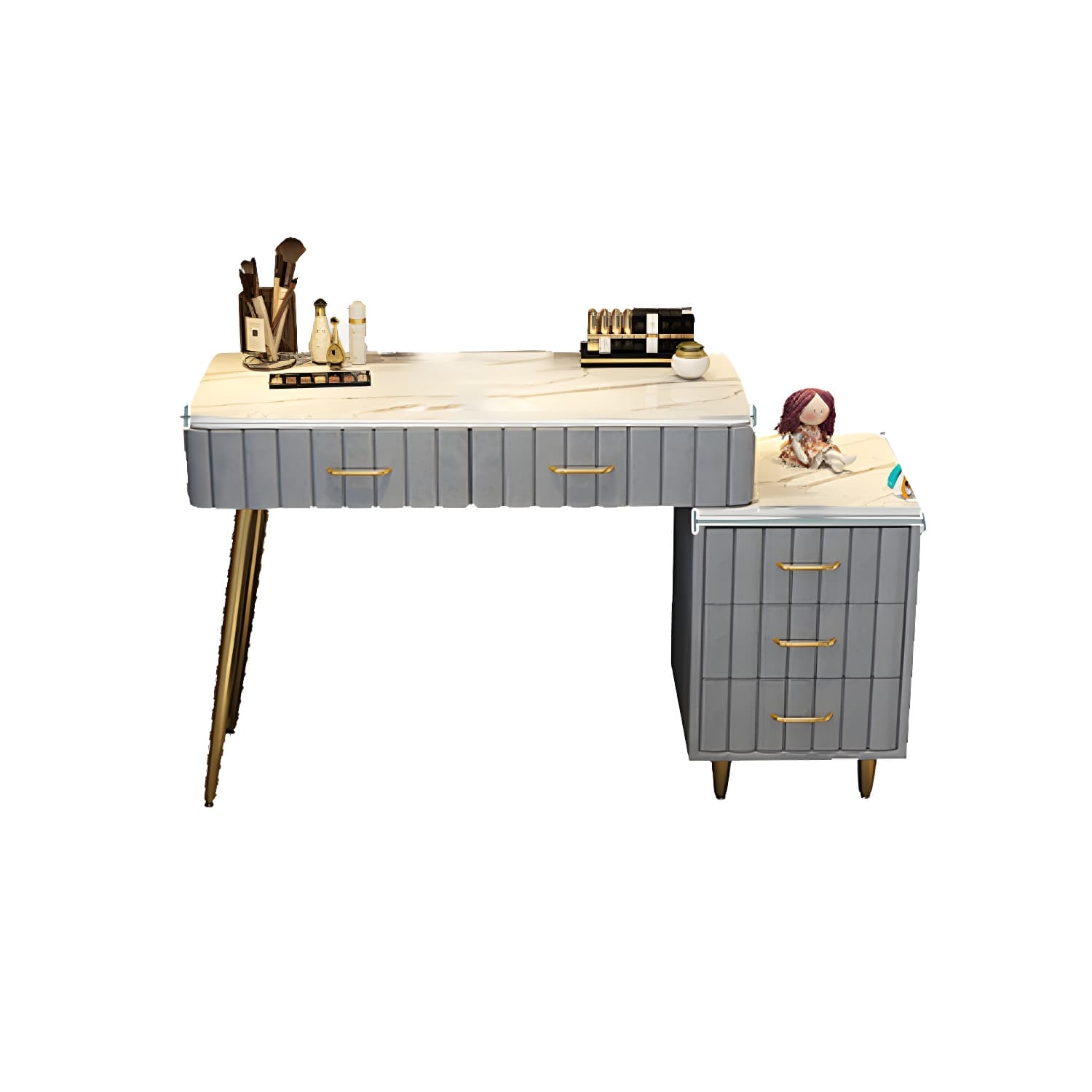 Wooden Makeup Vanity Storage Box Vanity Dressing Table for Bedroom - image 14