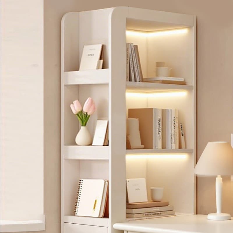 Modern Simple Style Rectangular Detached Decorative Cabinet with 3 Exterior Shelves, Composite Wood Countertop in Chalk, and Soft Close Drawer - image 5