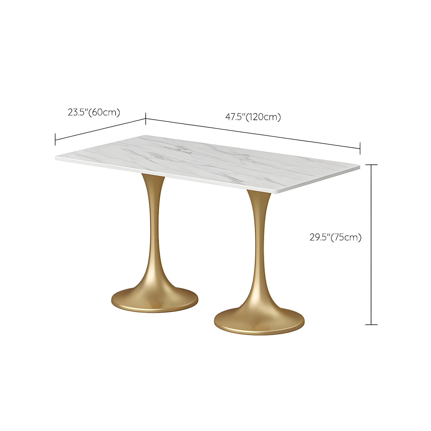 Golden Base Dining Table Medieval Modern Style Stone Table for Indoor - image 17