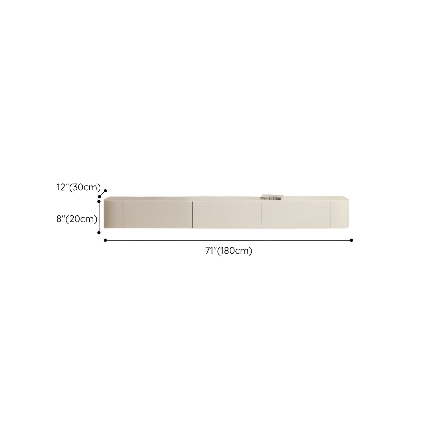 Contemporary Stone TV Stand Console White Floating TV Media Stand for Living Room - image 12