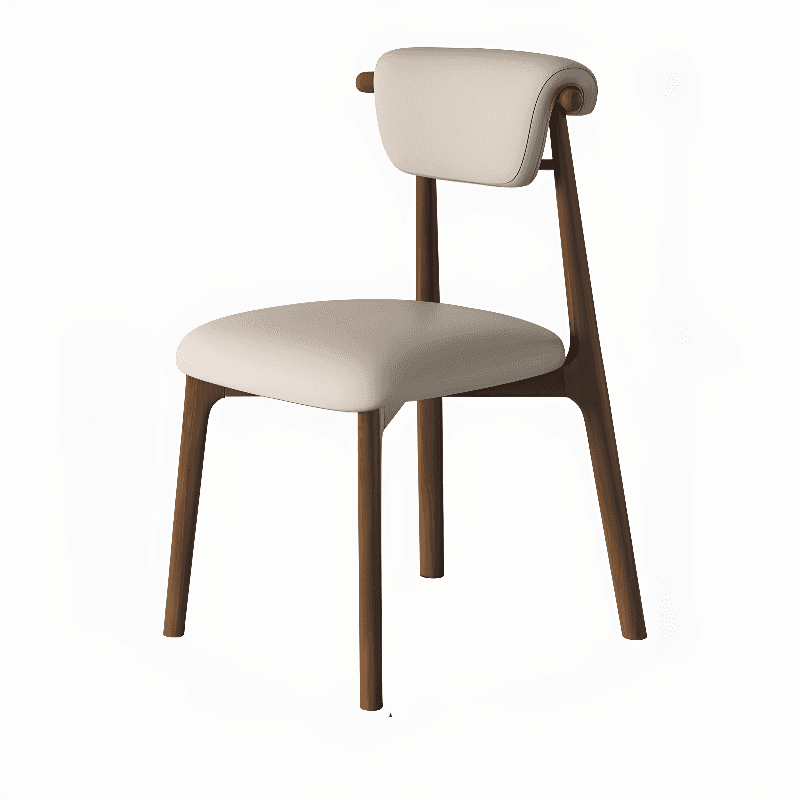Casual Side Chair in Vinyl Leather with Wood Legs, Low Back, Framed and Balanced - image 11
