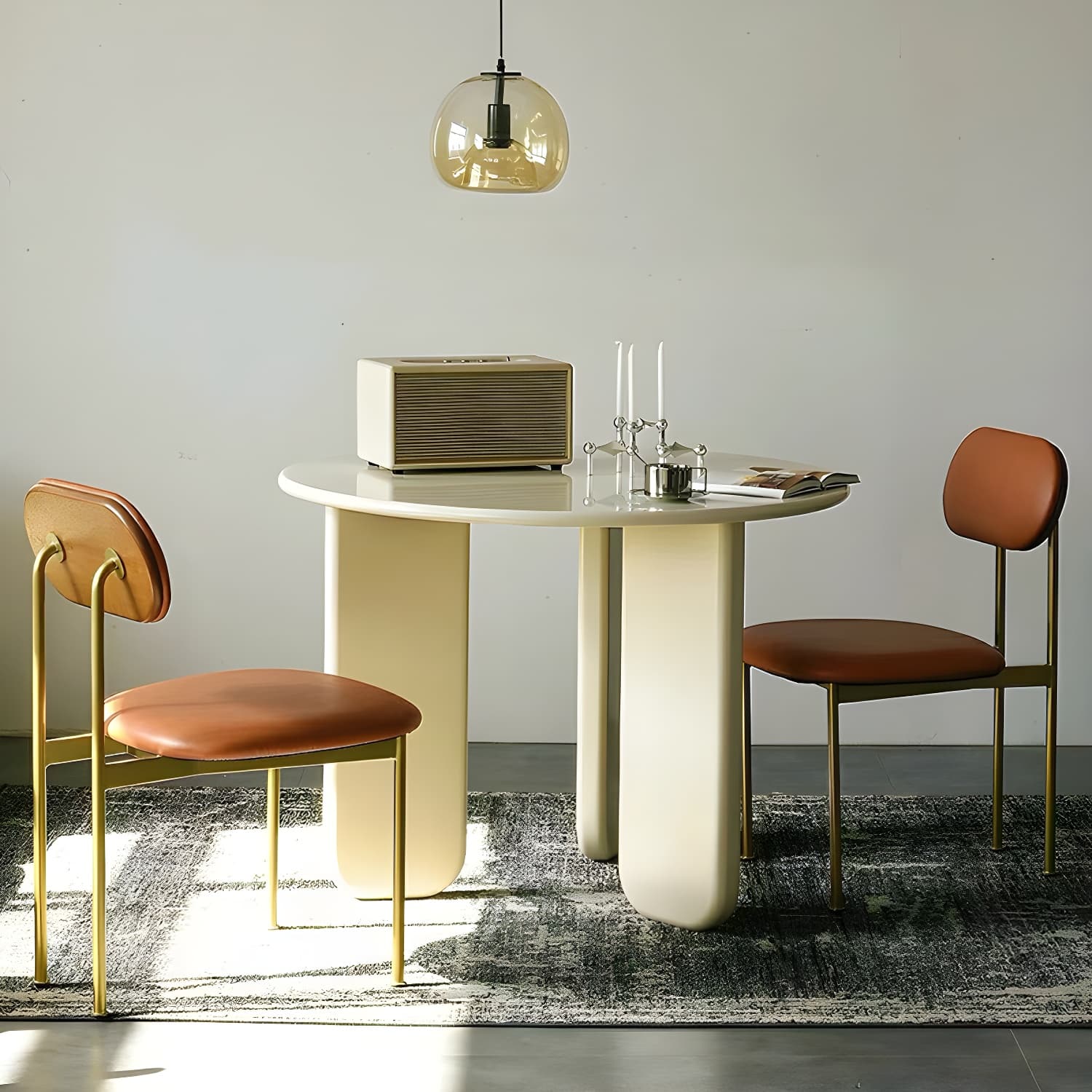Scandinavian Style Round Dining Table - Wood Top - Standard Height - image 4