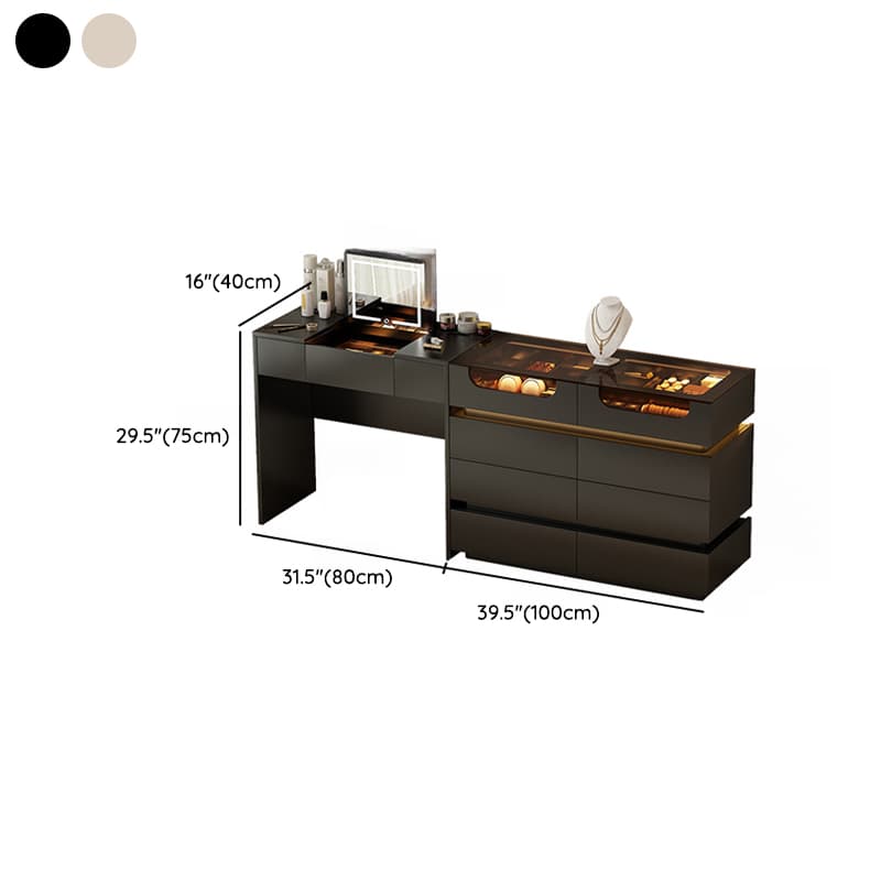 Lumber Vanity Set with Illumination Light, Scalable, Dividers, 2-in-1, Adjustable Touch and Brightness - image 12