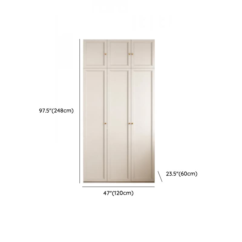 White Minimalist Laminate Wardrobe Closet with 3-Drawer, Soft Close Door, Interior Shelves, and Clothing Rod - image 14