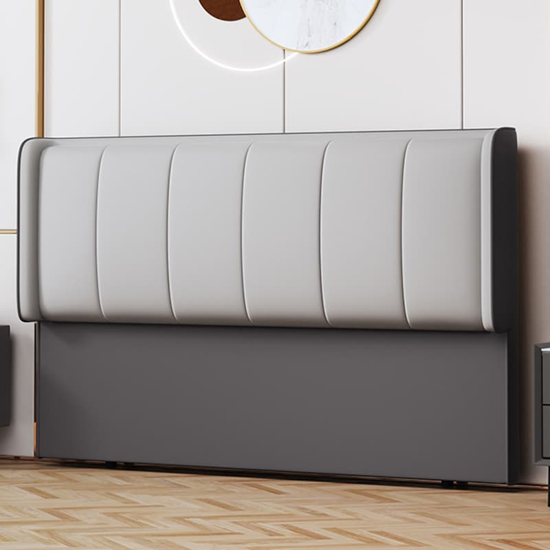 Trendy Panel Headboard in Natural Wood with No Distressing, Rectangle Shape for Twin XL/Full/Queen Bed, Featuring Sponge Upholstery Fill and Standard Height