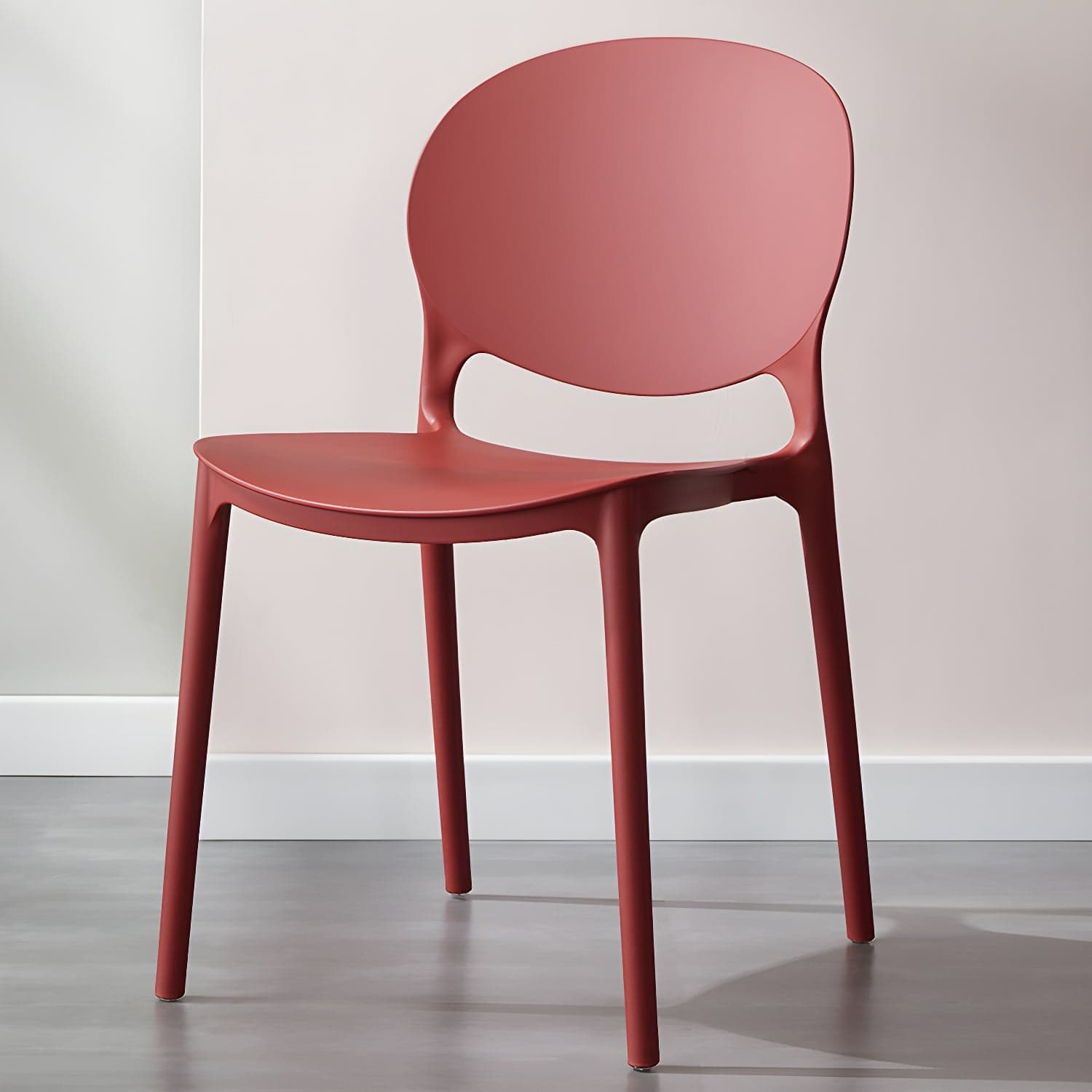 Scandinavian Plastic Dining Side Chair Open Back Matte Finish Dining Chair - image 5