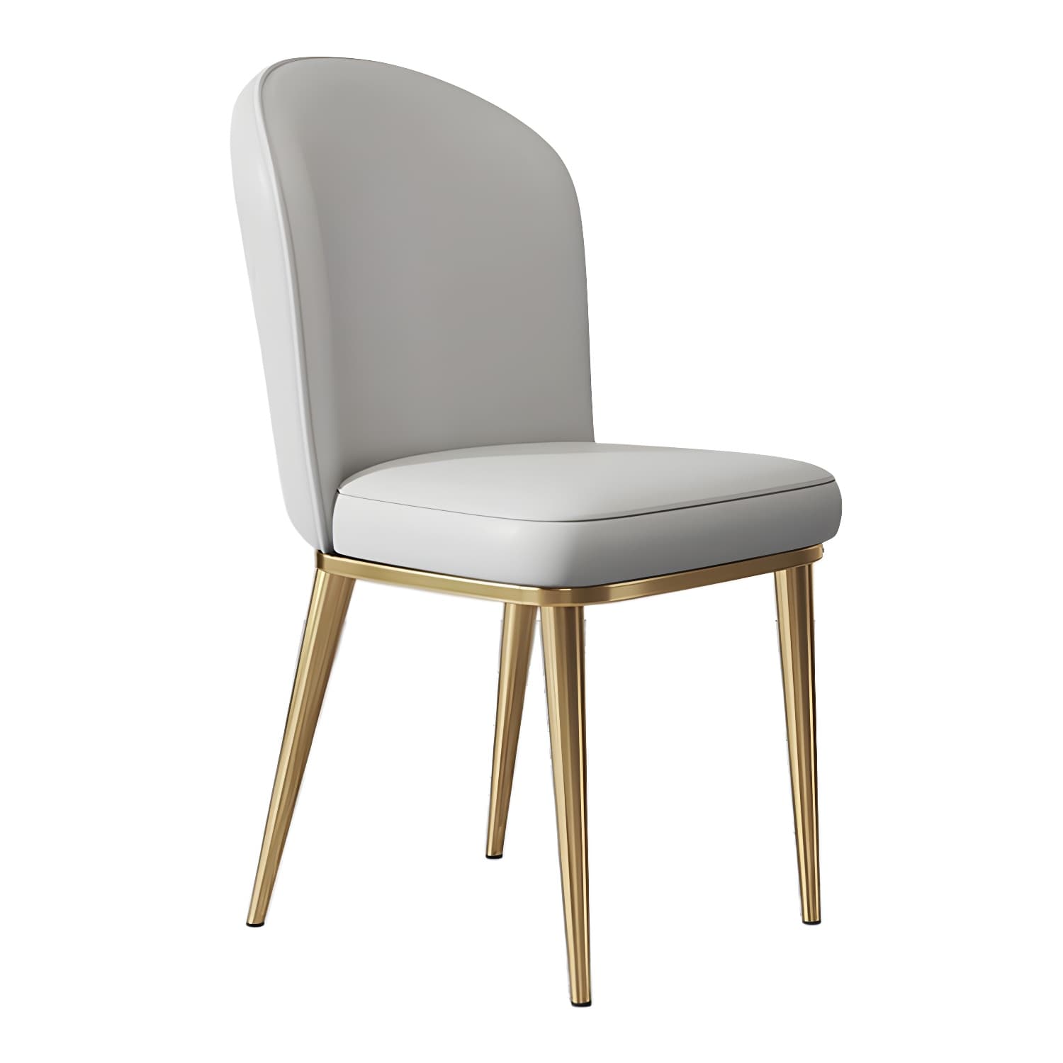 Gold Leg Glam Side Chair with Low Back and Upholstered Faux Leather in Polyurethane Material - image 18