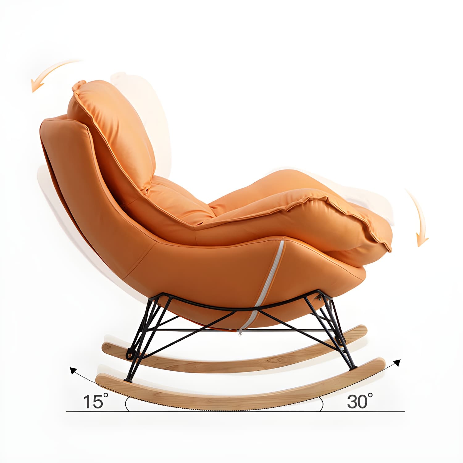 Modern Leisure Chaise Rocking Chair Lounge Upholstered Chaise for Living Room - image 13
