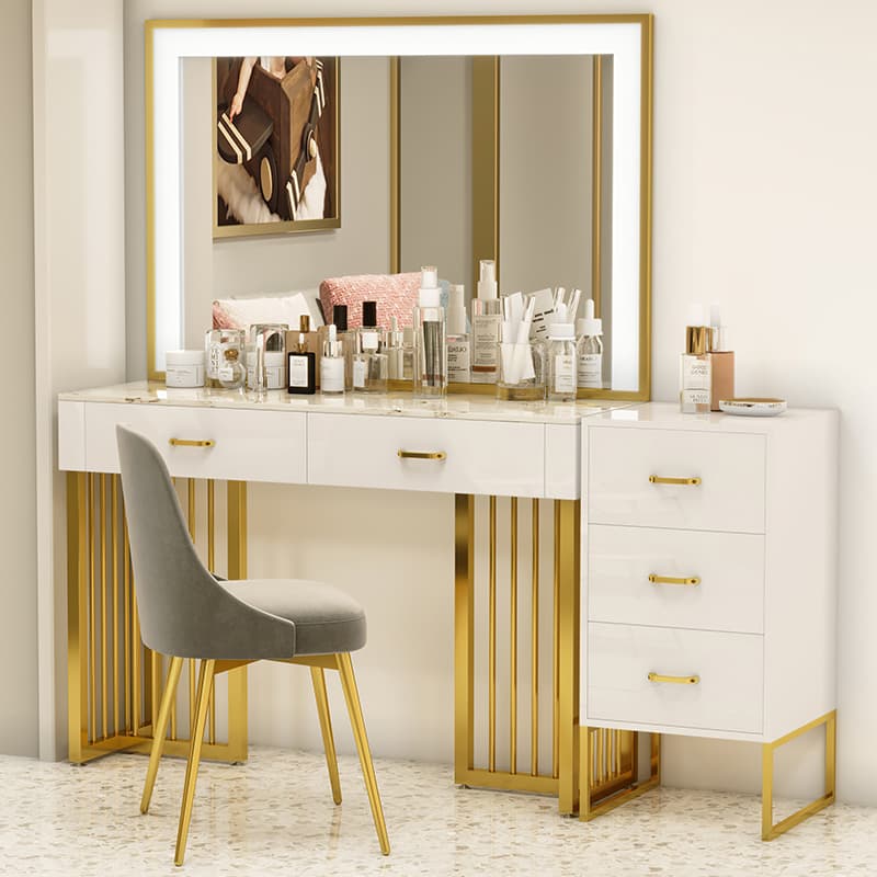White Contemporary Standard/Large Sintered Stone Light Up 2 Drawers/4 Drawers - image 3