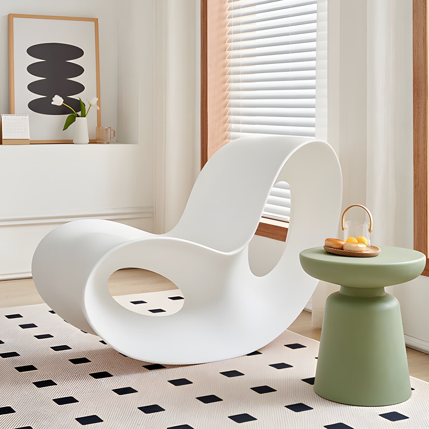 Contemporary Rocking Chair Acrylic Solid Color Indoor Rocking Chair without Armrest - image 22
