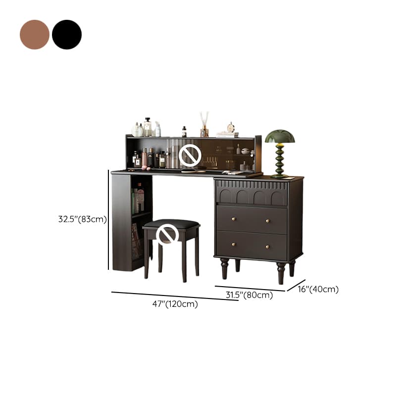 Simplistic Large Vanity Set/Makeup Vanity with Rubberwood Table Top, 4 Drawers/6 Drawers/2 Drawers, Scalable and No Suspension - image 8