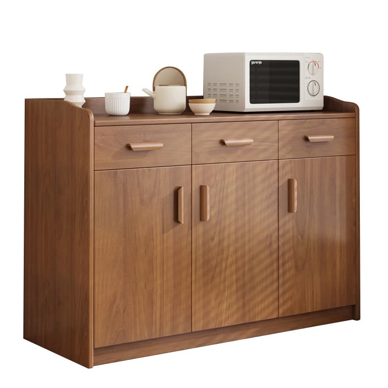 Modish Sideboard/Microwave Shelf Cabinet with Multiple Drawers, Narrow Size, 1 to 3 Shelves, Larder Storage, Timber Countertop, and Various Doors - image 7