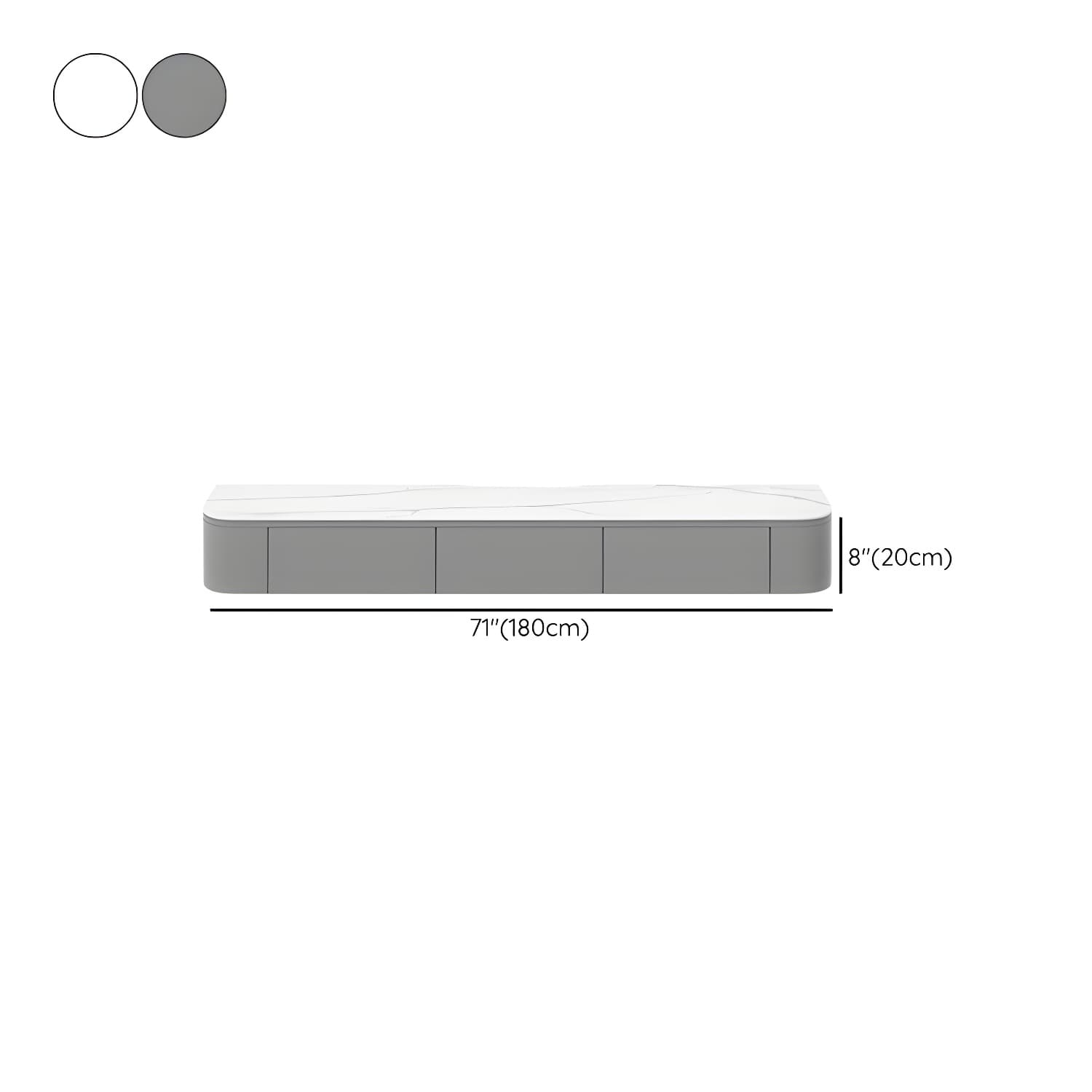 Contemporary Wall Mount TV Console with Wooden Drawer for Living Room - image 25
