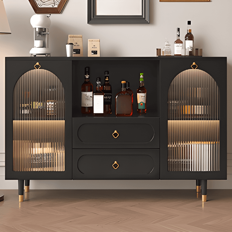 Glamorous Engineered Wood Buffet Table with 2 Drawers, Glass-panel Door and Adaptable Shelf - image 10
