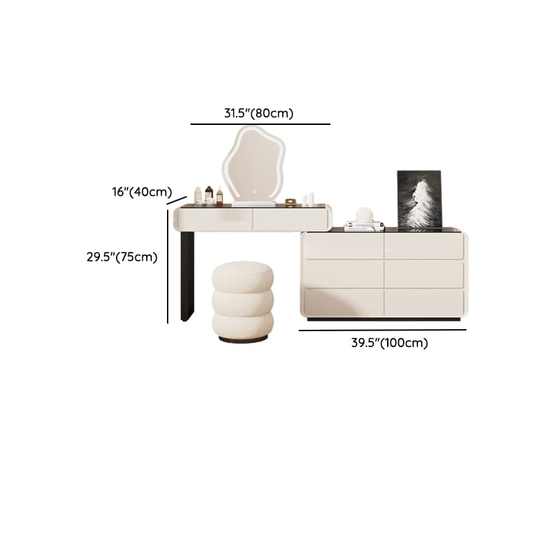 Large/Standard Vanity Set with Vitreous Table Top, White Seating, 8/5 Drawers, Mirror Lights, and Scalable Lighting - image 6