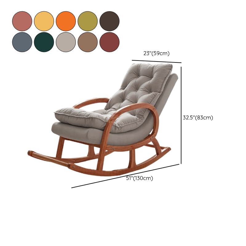 Grey/Blush/Light Green Modish Upholstered Rocking Accent Chair with Round Arm - image 17