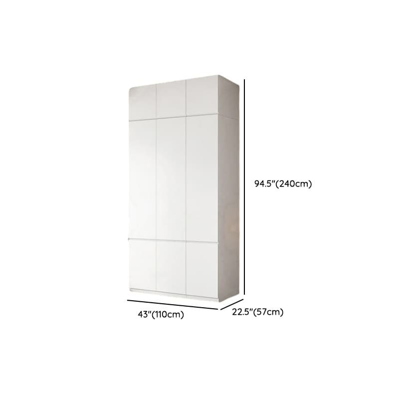 White Contemporary Alloy Cabinet Armoire with 3/6/9 Drawers, Flexible Shelf, and Hanging Rod - image 42