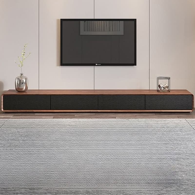 Contemporary Oblong Wood TV Stand Console with Storage Drawers - image 17