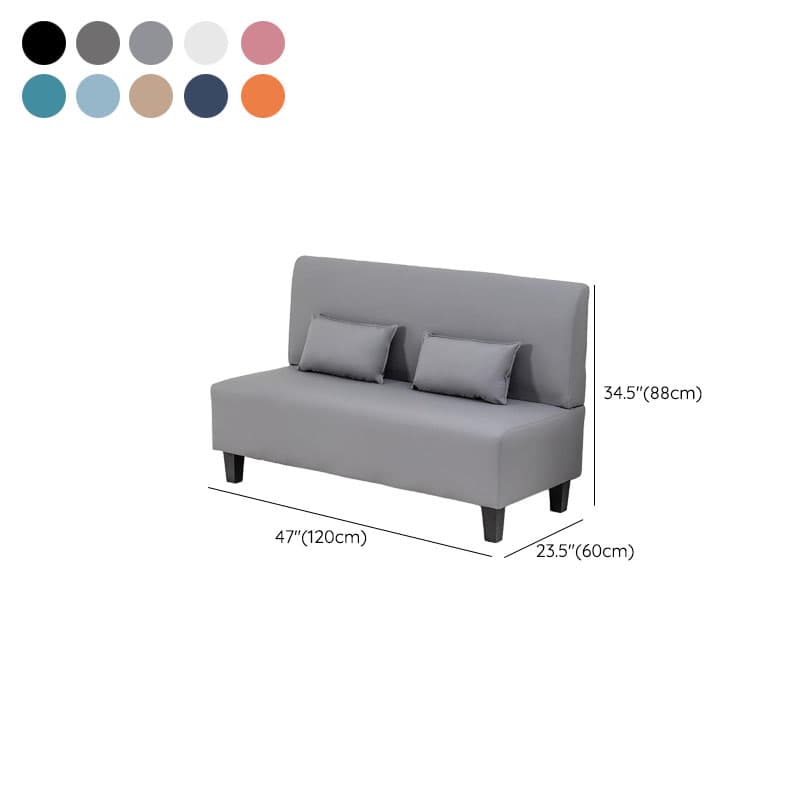 Contemporary Modern Solid Color Stain Resistant Loveseat in Gray/White/Cerulean for 2 People with 2 Pillows - image 14