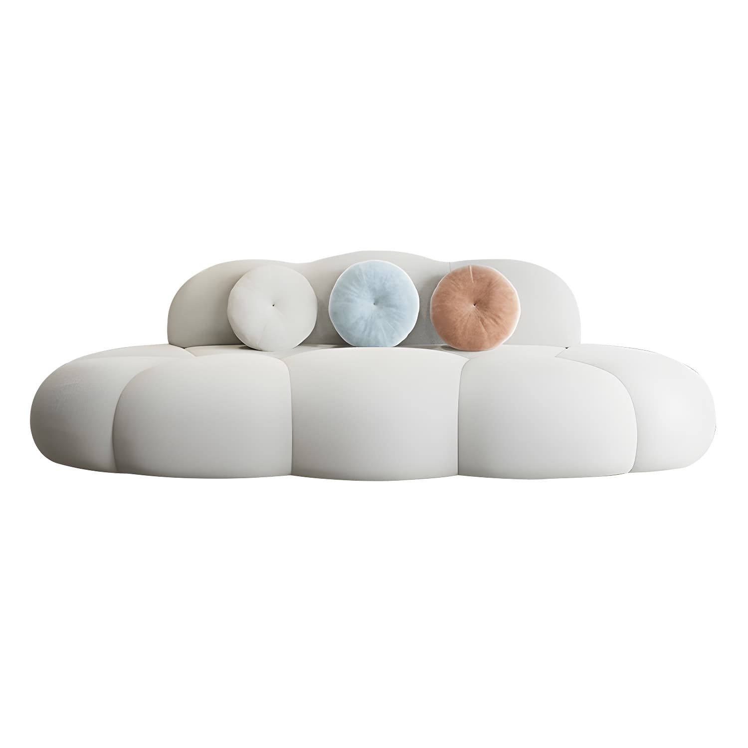 Contemporary Armless Wool Sofa with Tight Back and 3 Pillows - image 15