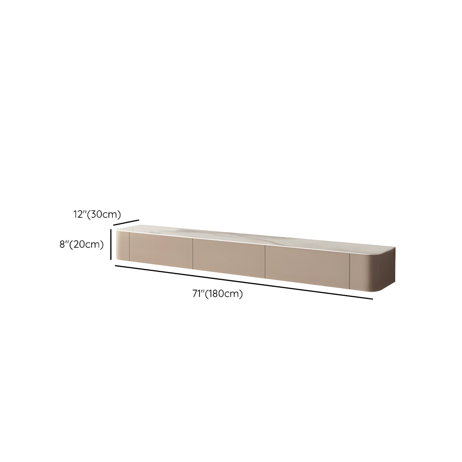 Brown Modern TV Stand with Floating Mount Design, Drawers, and Cable Management - image 10