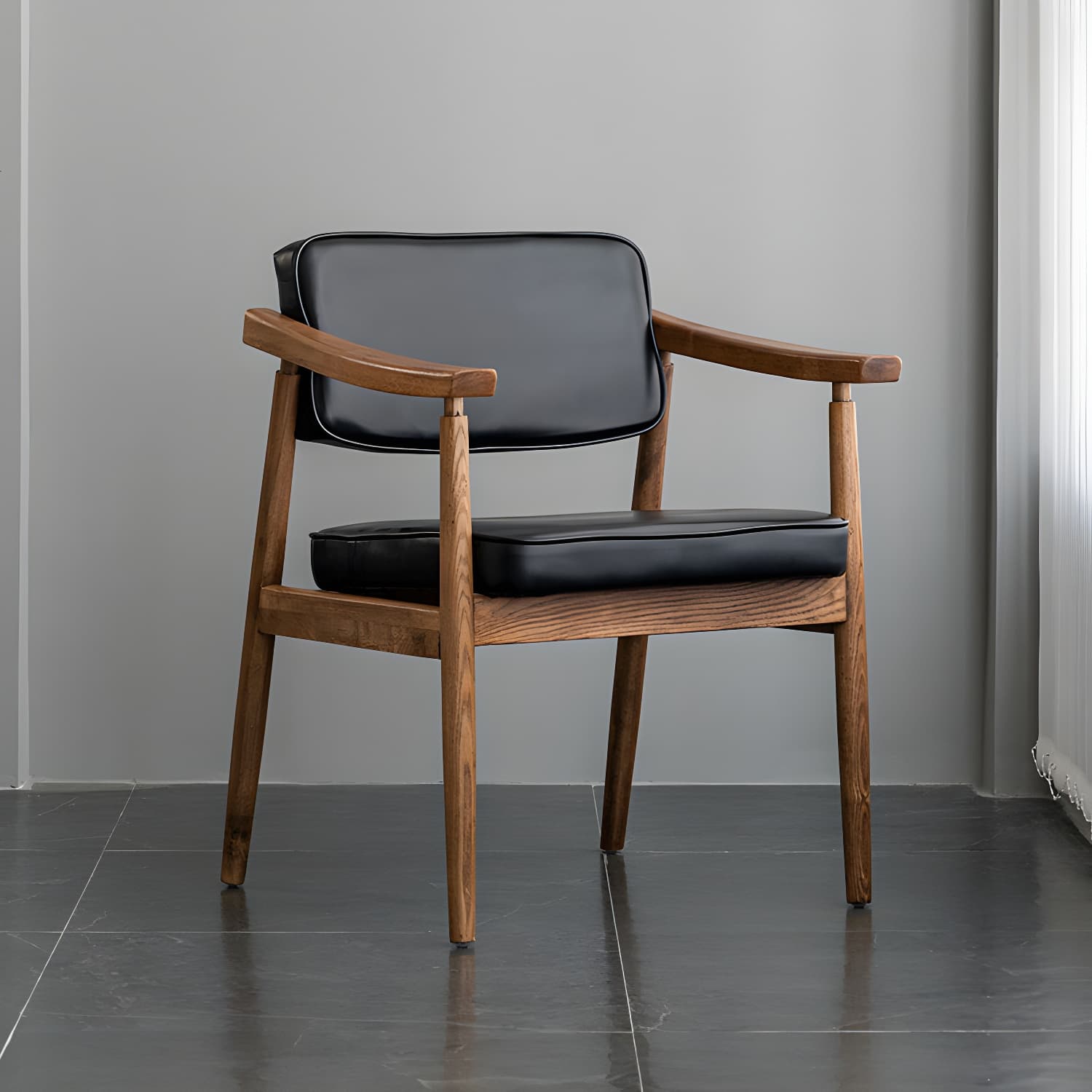 Traditional Style Dining Chairs Kitchen Arm Side Chairs with Wooden Legs - image 6