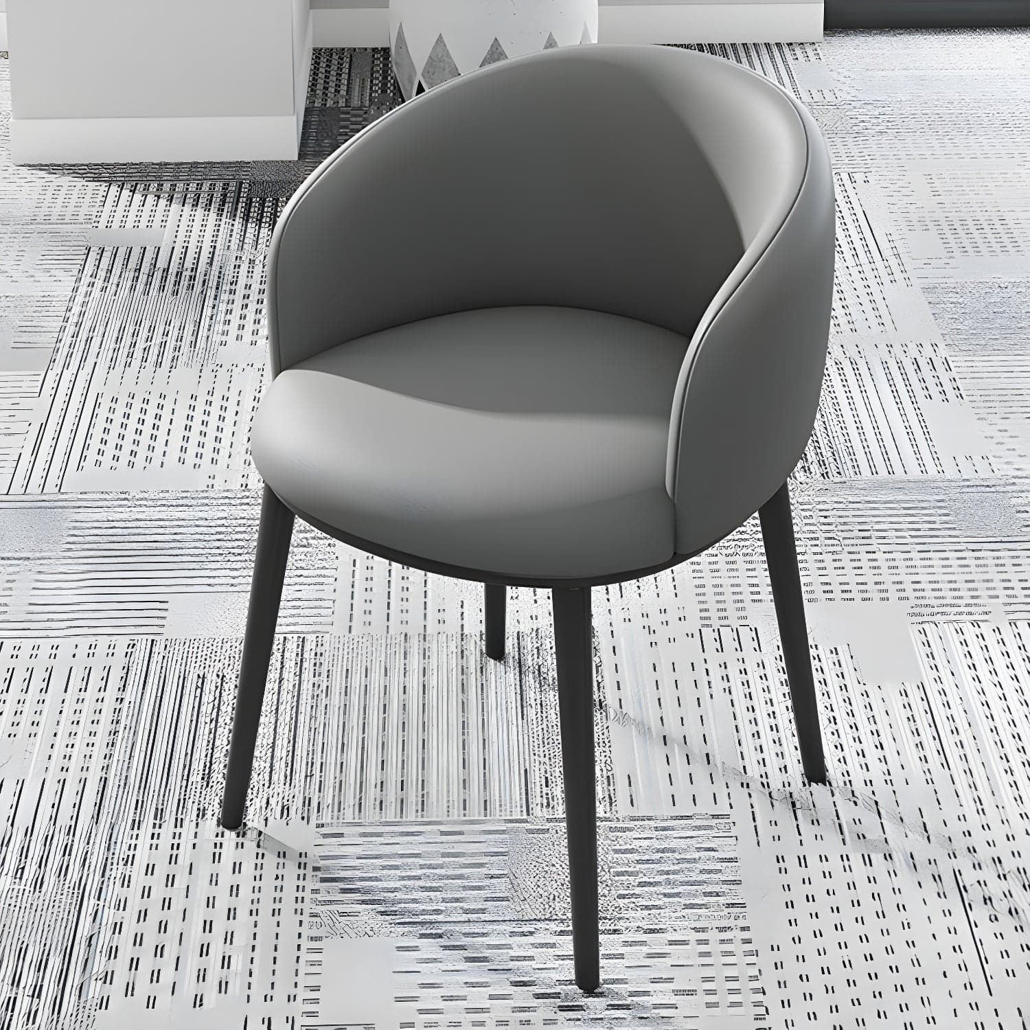 Modern Upholstered Home Arm Chair Solid Back Matte Finish Dining Chair - image 5