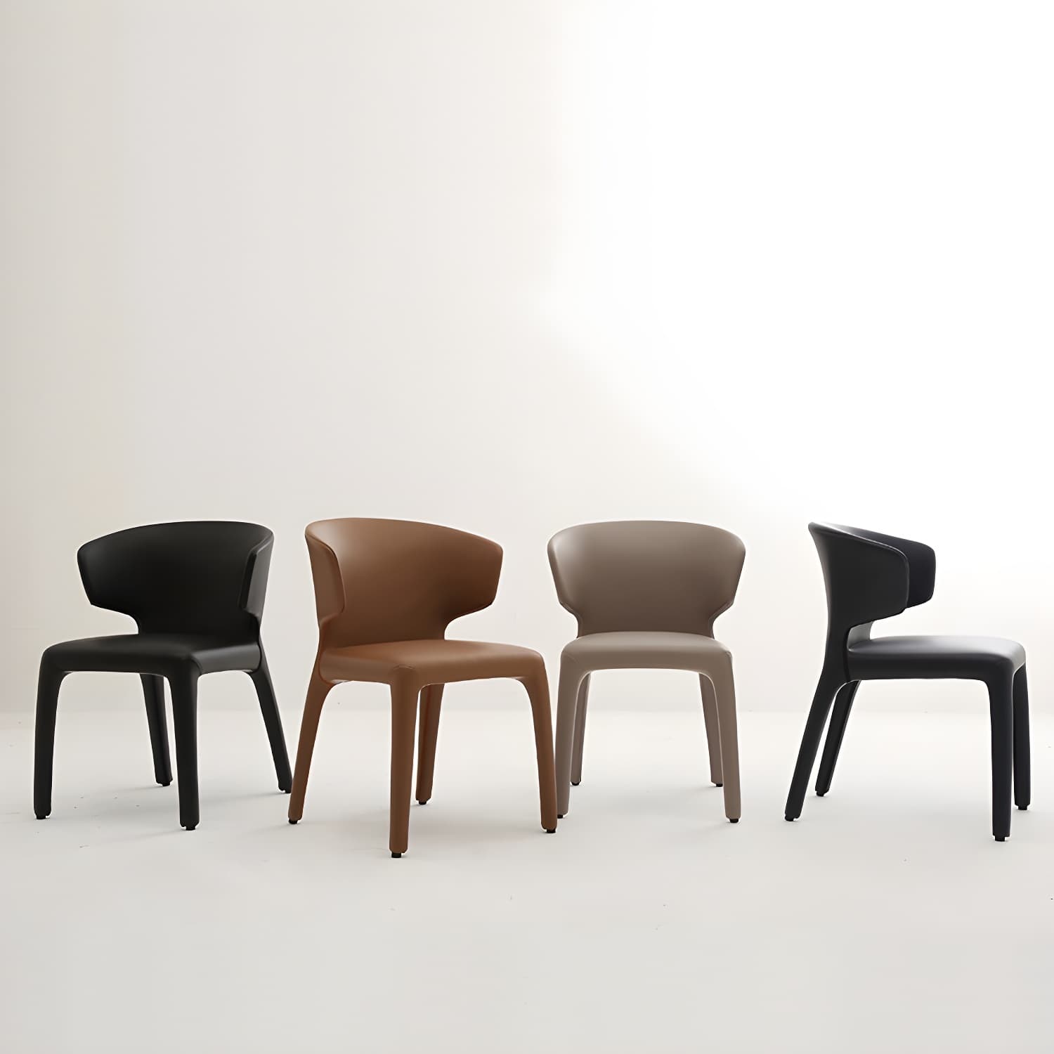 Designer Style Leather Arm Chair Wingback Matte Finish Single Dining Chair - image 13