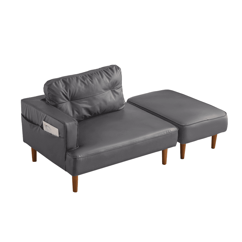 Contemporary Modern Solid Color Scratch-immune Standard Sofa/Loveseat/Single Sofa in Gray/Sage/Sepia for 2 People with Receptacle and Ottoman - image 4