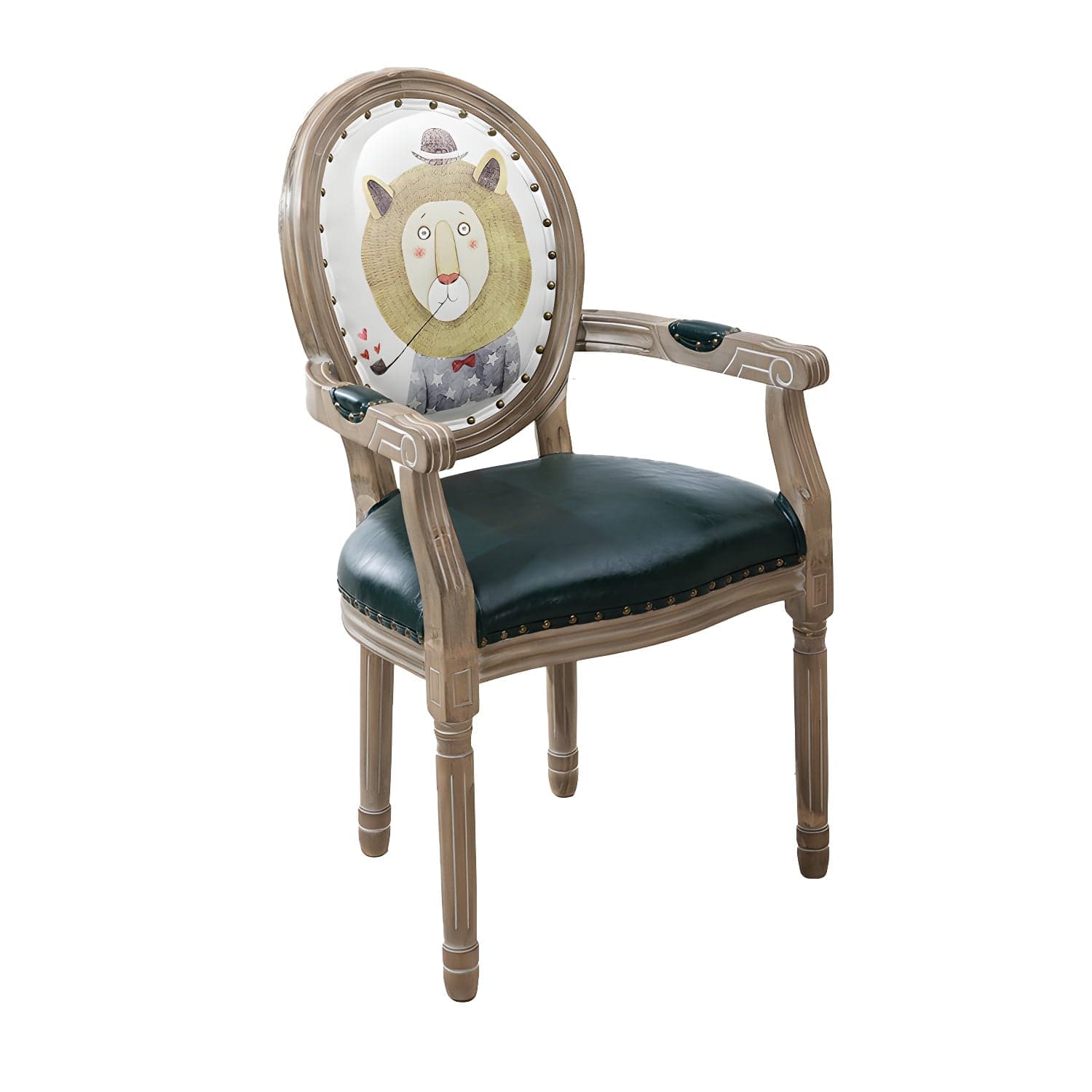 French Country Upholstered Armless Chair Home Solid Wood Dining Chair - image 7