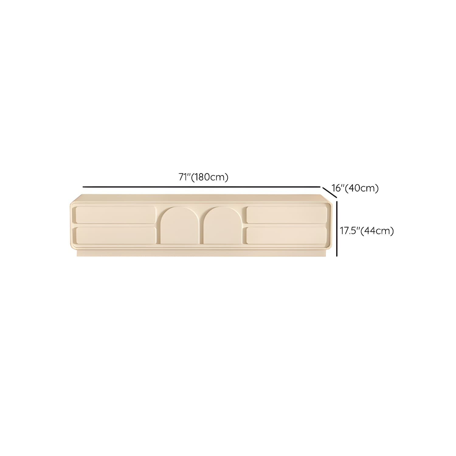 White Modern TV Stand with Low Height, 4 Drawers, 1 Cabinet and Legs - Full Assembly Needed - image 8
