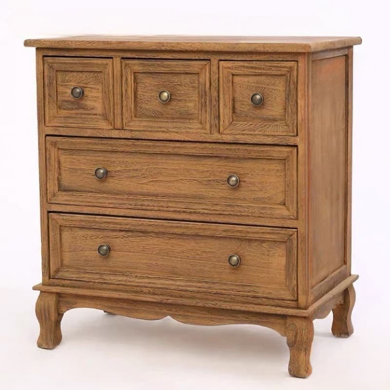 Wooden Bronze Solid Wood Dressers & Chests with Drawers Metal Handle, No Assembly